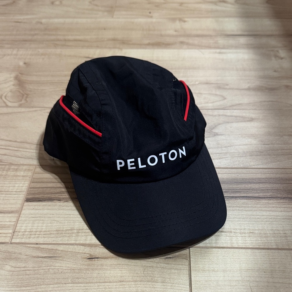 Peloton Black Hat with Red Highlights